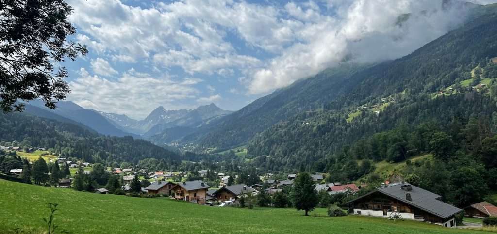 Hikers enjoying the view in the mountains